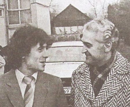 Imagine din 1983, Ioan Pop cu profesorul său de la Baia Mare Ion Chiş Şter